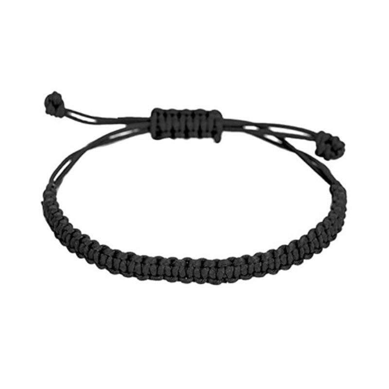 Rotes und schwarzes handgemachtes gewebtes geflochtenes Kordel-Unisex-Armband_voghion.com