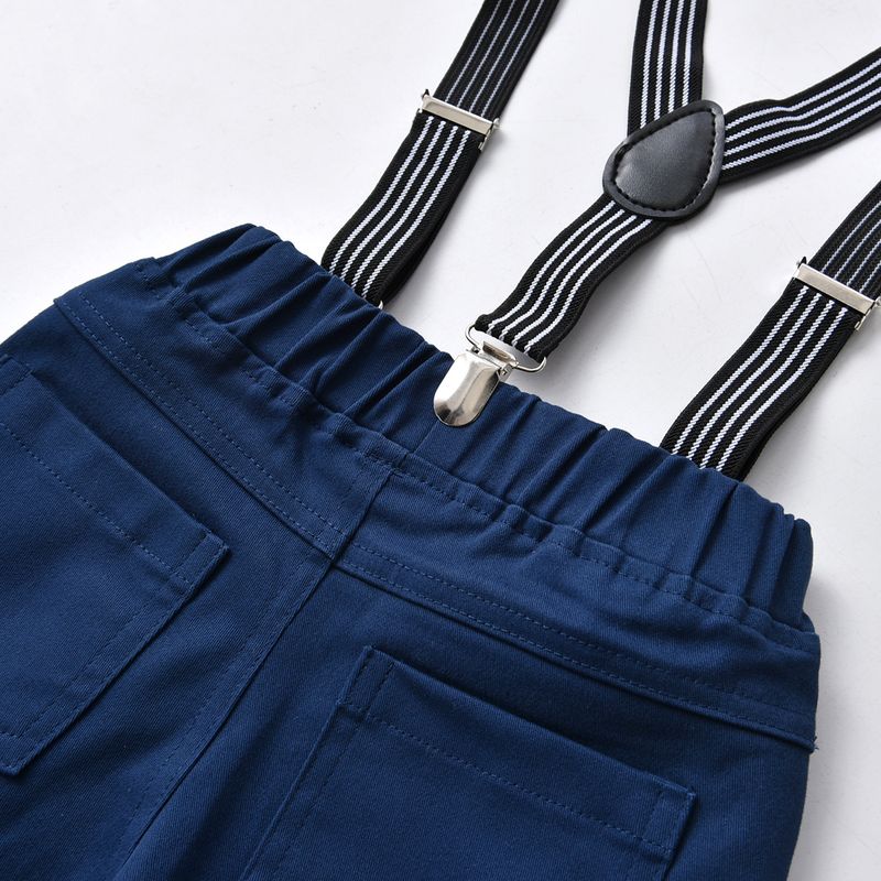 Pojkar Långärmad vit skjorta Hängslen Gentleman Suit Baby Boy Gentleman Outfitting Festival_voghion.com