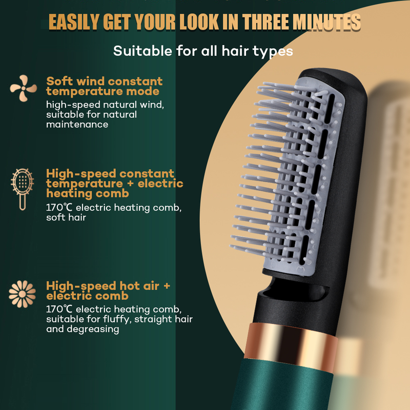 Multifunctional hair dryer One Auto Curling Step Hairdryer Electric Ion Hair Dryer Comb Hot Air Brush Styling Tool Barber Household _voghion.com
