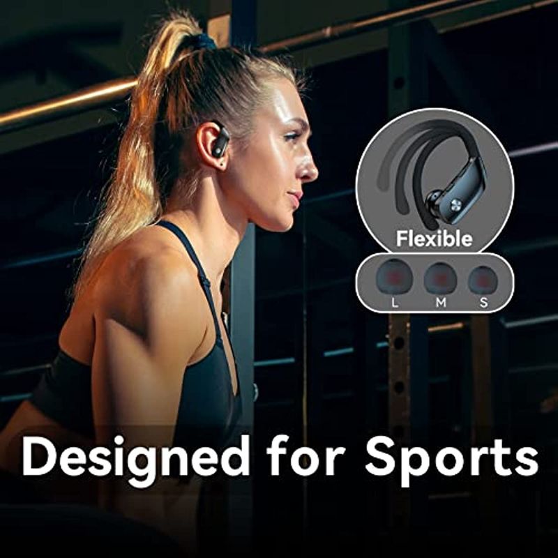 Kabellose Ohrhörer Bluetooth-Kopfhörer 48 Stunden Wiedergabe Sport-Ohrhörer LED-Anzeige Over-Ear-Kopfhörer mit integrierten Ohrbügeln_voghion.com