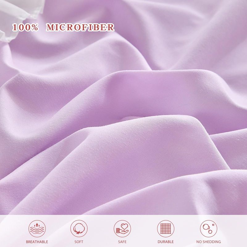 Breathable Queen Size Comforter Sets, All-Season Down-Alternative Quilt Set Black Ruffle Lace Craft Quilt Three Piece Set_voghion.com