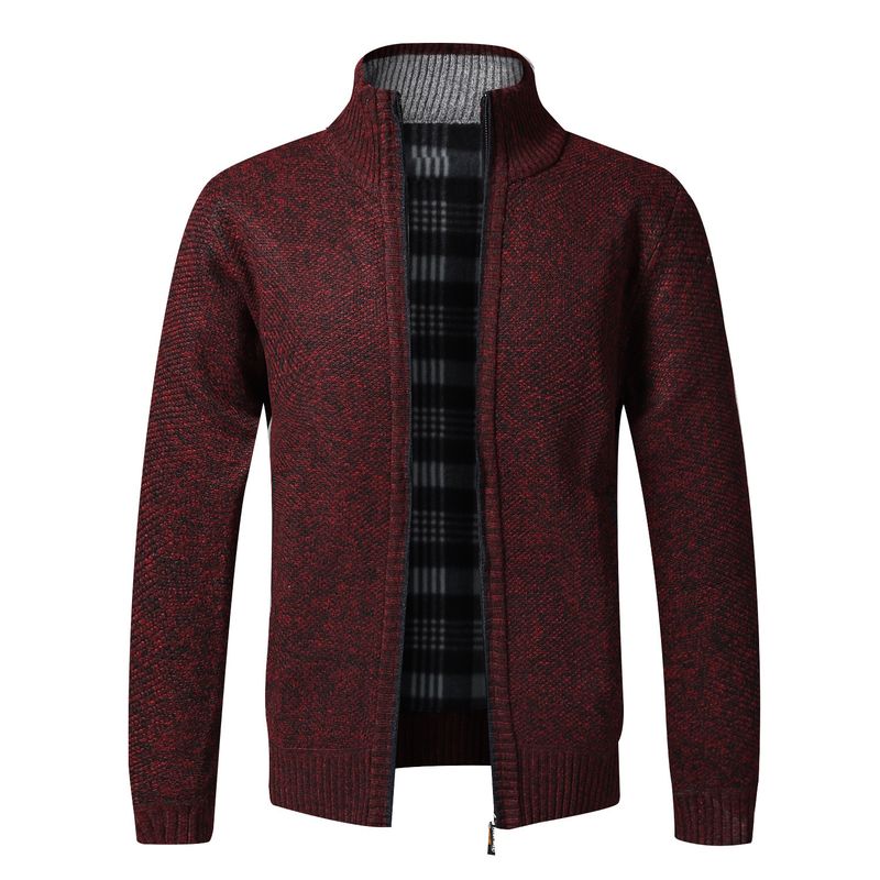 Herfst winter gebreide cardigan trui met fluwelen jasje, losse en dikke pasvorm, plus size Koreaanse versie trendy nieuwe heren_voghion.com