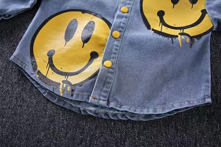 Cowboy da ragazzo con volto sorridente, nuova maglietta da 1 a 3 anni, set da due pezzi, per bambini, primavera e autunno alla moda_voghion.com