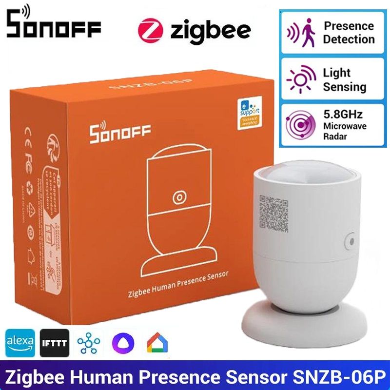 SONOFF Zigbee Human Sensor SNZB-06P Presence Detection Light Sensing Smart Home Automation For Google Alexa Alice_voghion.com