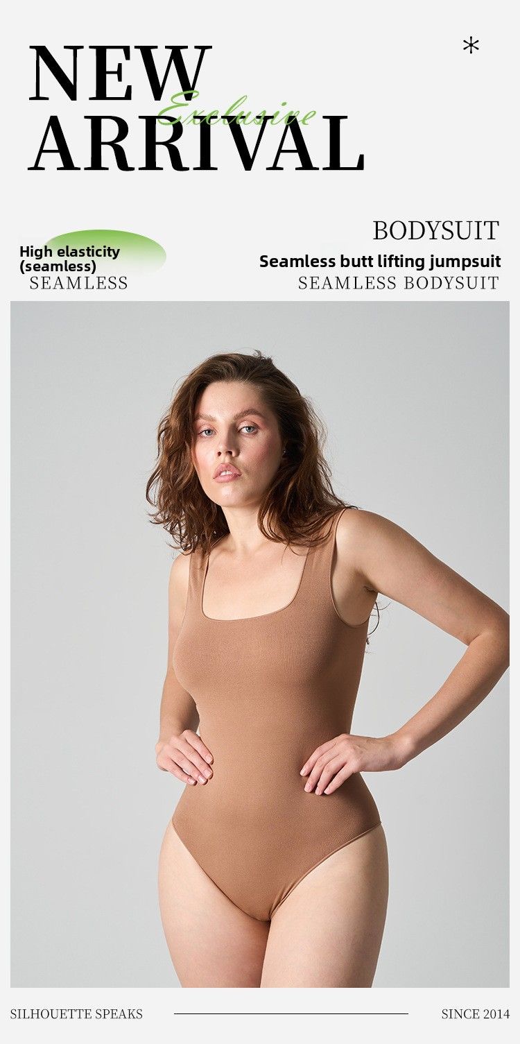 SKIMS Same Seamless European And American Style Hip Lift Tummy Control Shaping Sexy High Elastic One-piece Bodysuit_voghion.com