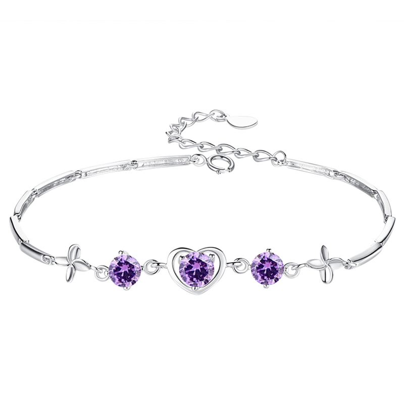 Feiboyy Sterling Sier hjerteformet armbånd for kvinner_voghion.com