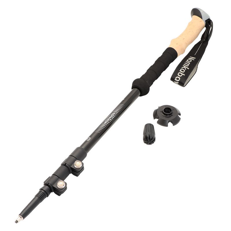 Trekkingstok met driedelige rechte handgreep en buitenvergrendeling van aluminiumlegering, telescopische wandelstok, set trekkingstokken_voghion.com