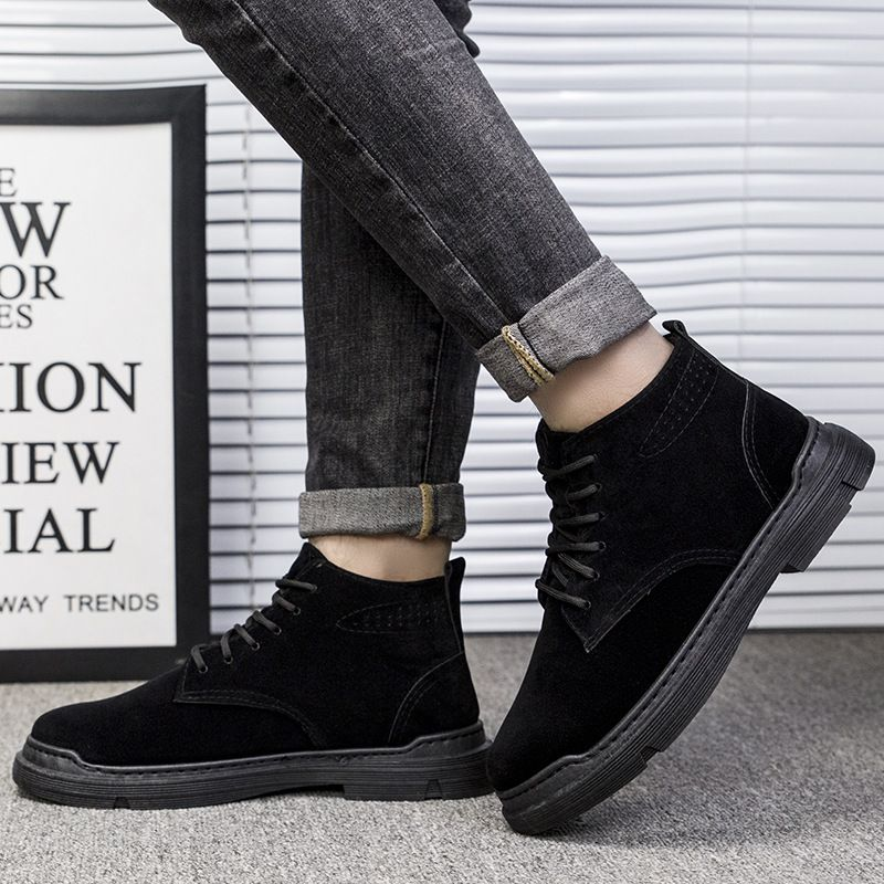 Spring and Autumn New Men's Martin Boots Casual Style Trendy Shoes Student Sports High-top Breathable_voghion.com