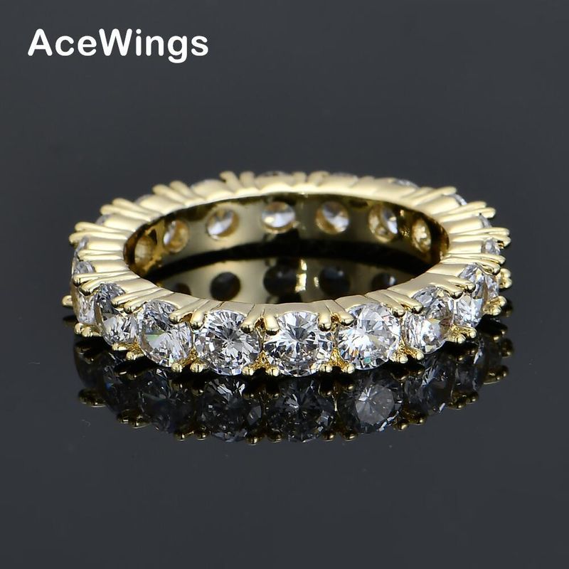 Nuovo stile Hip-Hop da uomo con artiglio incastonato in zirconi AAA placcati in oro_voghion.com