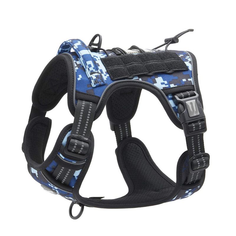 Tactical Pet Dog Metal Iron Explosion-Proof Thickened Nylon Harness For Medium And Large Dogs Overseas_voghion.com