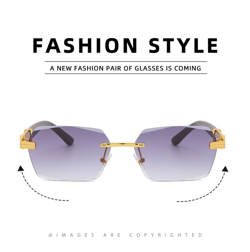 occhiali da sole quadrati da uomo di marca, occhiali retrò sfumati senza montatura in legno_voghion.com