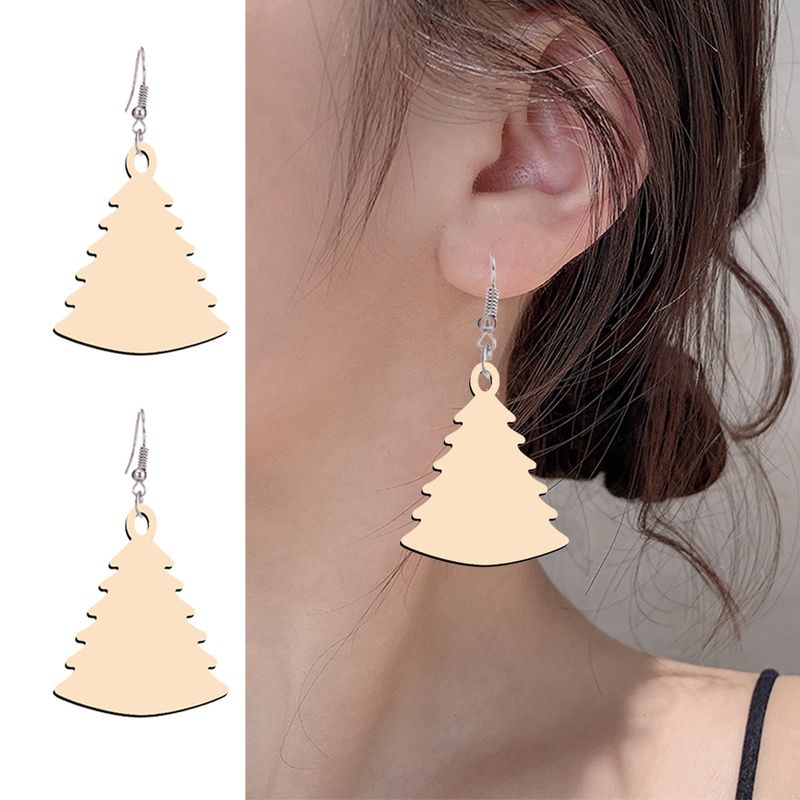 Creative design primary color Clover wooden daisy earrings fashion style earrings factory foreign trade supply earrings_voghion.com