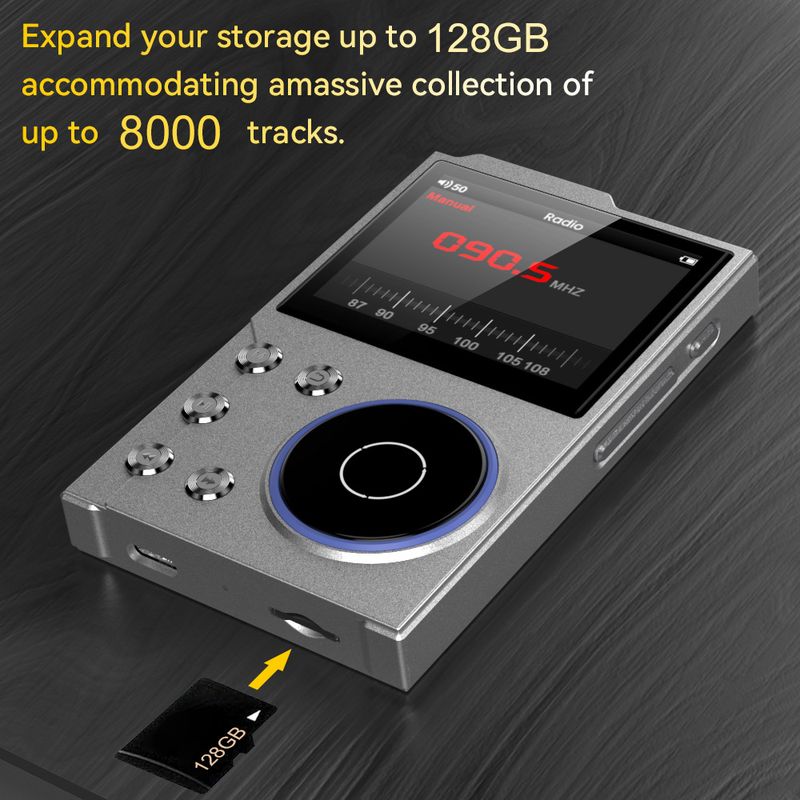 Odtwarzacz MP3 Bluetooth o wysokiej rozdzielczości – przenośny odtwarzacz muzyki HiFi z obsługą DSD256 i bezstratnym dźwiękiem do samochodu i podróży_voghion.com