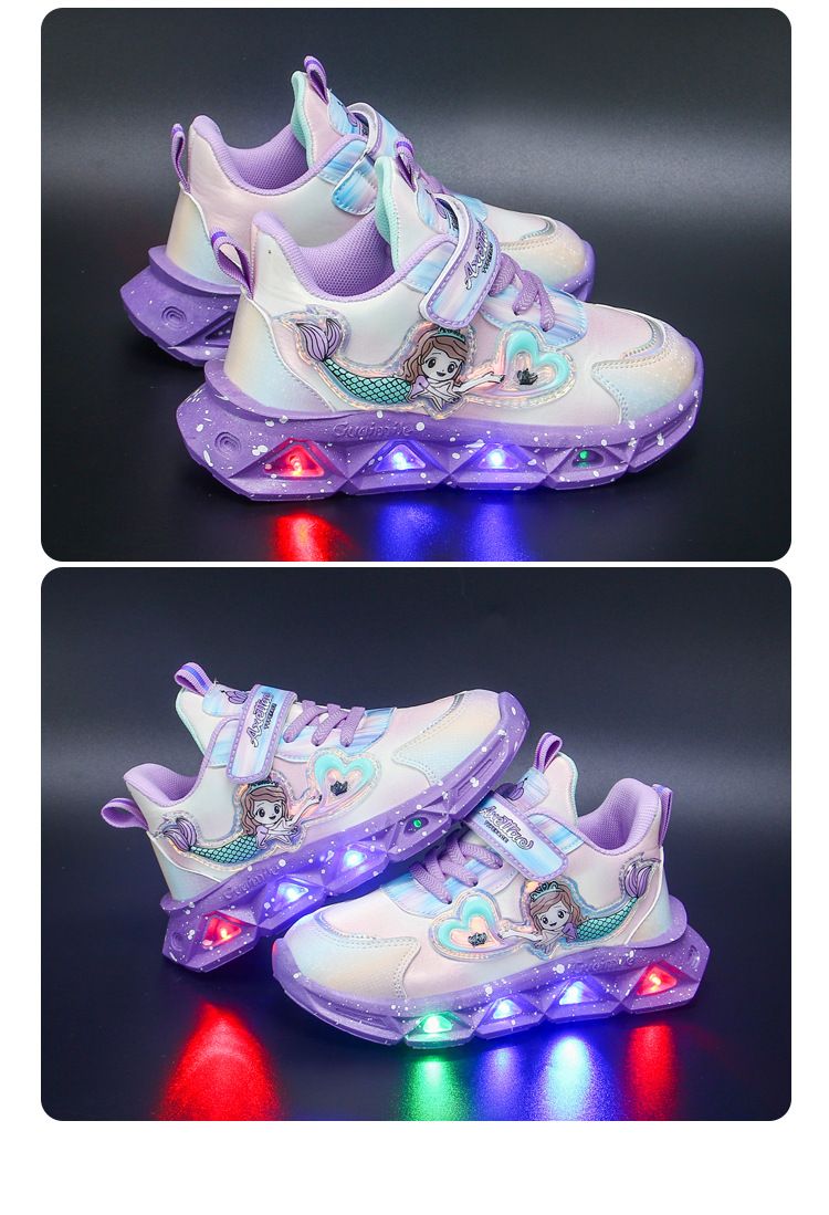 Children with light sneaker 2024 spring and autumn mesh breathable children's shoes medium and small children Princess lightweight casual shoes_voghion.com