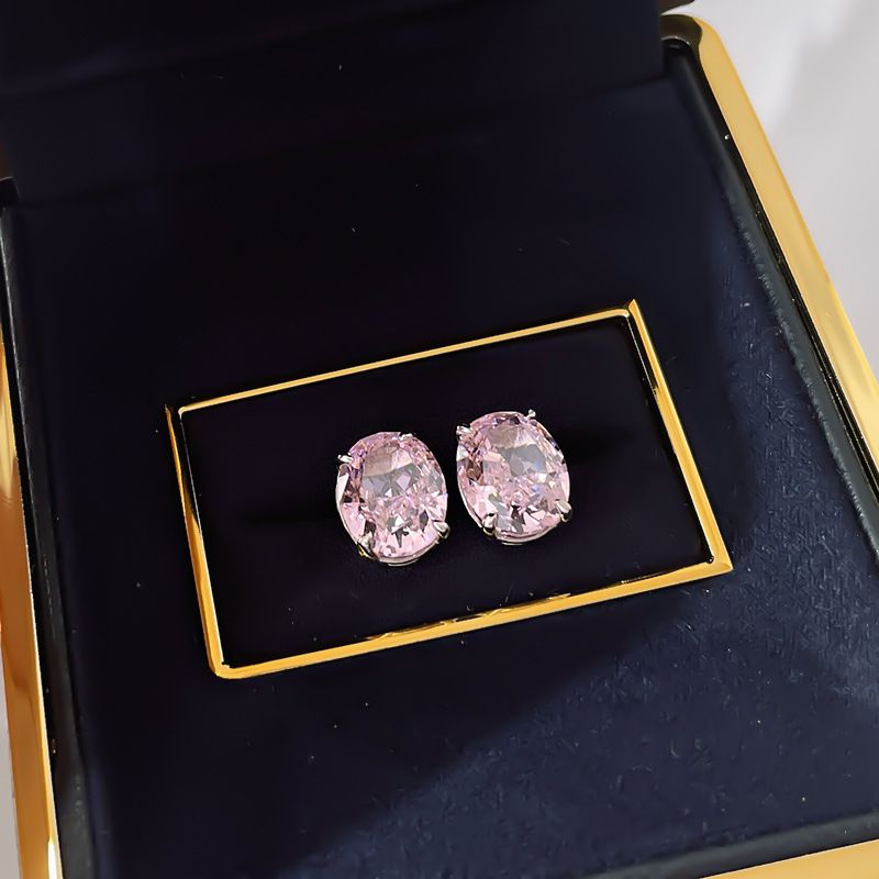 Damessieraden S925 Sterling Zilveren Oorbellen Verguld Zirkonia Optionele Kleur Damesoorbellen Licht Luxe En Veelzijdig Niche Design Oorbellen_voghion.com