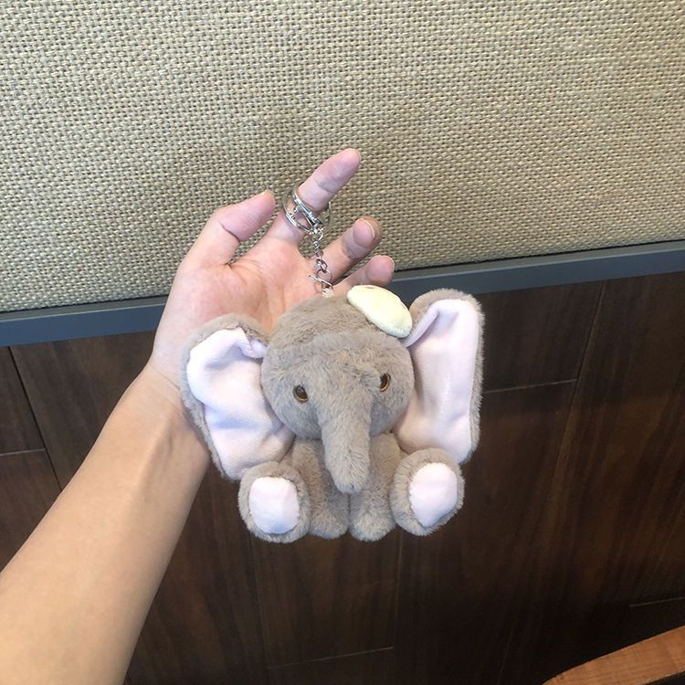 Cartoon Ins Elephant Plush Big Ear Doll Keychain Ornament Bag Pendant Couple Gift For Women And Men_voghion.com