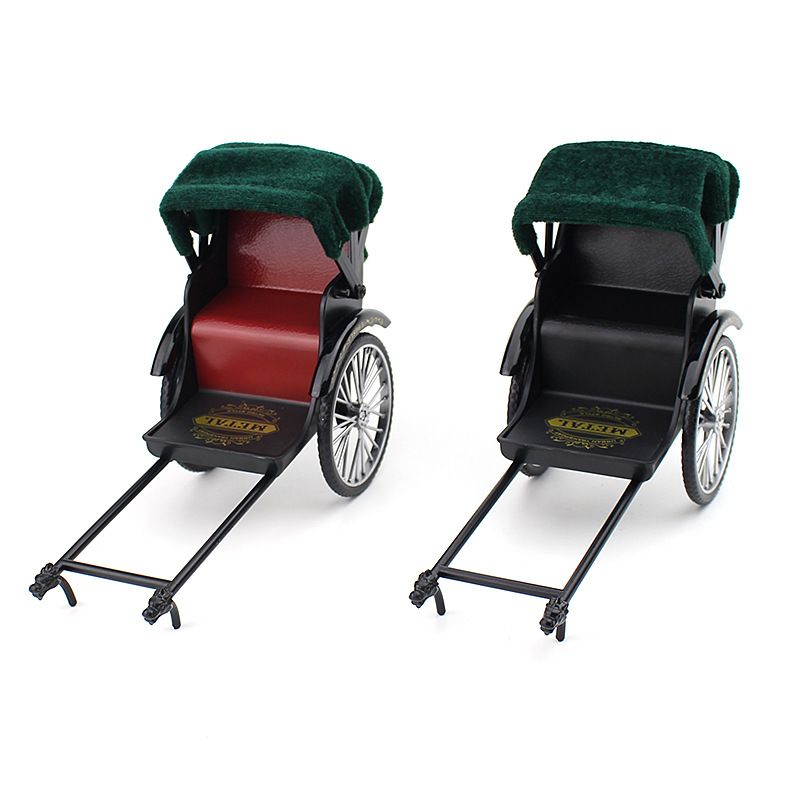 Rickshaw Modell Legering Gammel Shanghai Tralle Gammeldags Retro Ornament Skrivebord Nostalgisk dekorasjonsgave_voghion.com