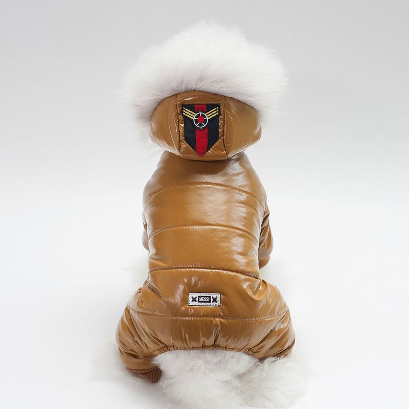 Teddy Dog Pet Clothing Autumn/Winter New Thickened for Wind and Snow Four Leg Cotton Coat_voghion.com
