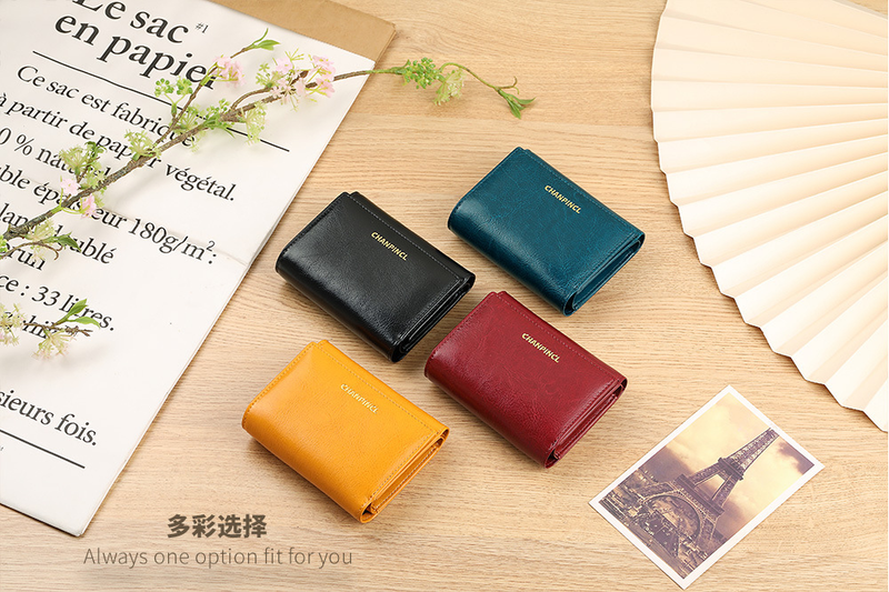 C brand boxed women's short change pocket, zipper wallet, multi card, dual currency wallet_voghion.com