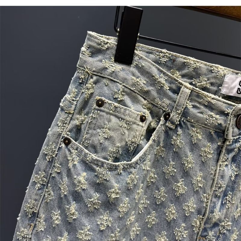 Veste en jean à épaulettes pour hommes, style de niche, patchwork, veste décontractée délavée en détresse pour hommes, costume deux pièces, printemps et automne_voghion.com