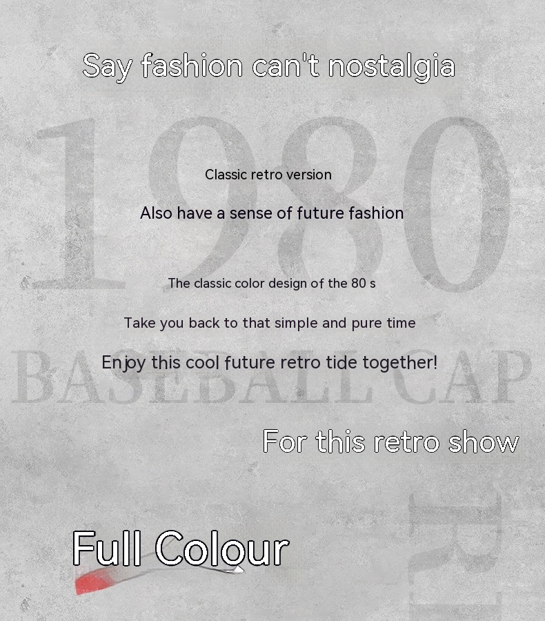 2024 New Hat Korean Trend Printed Baseball Cap Men and Women's Fashion Hard Top Sun Shading Duck Tongue Hat_voghion.com