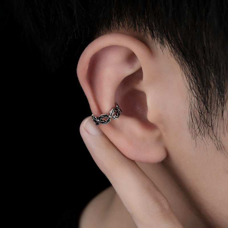 Orecchini a clip a forma di croce cava per uomo, eleganti e alla moda, orecchini a clip per donna senza piercing, orecchini di alta qualità_voghion.com
