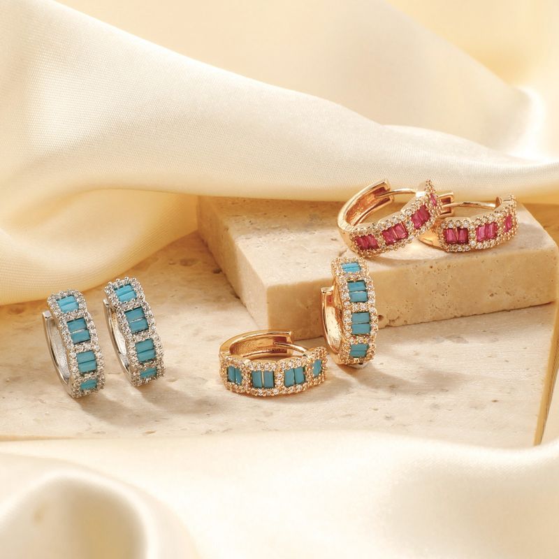 Boucles d'oreilles pendantes haut de gamme, petit groupe de boucles d'oreilles à clip colorées pour femmes, style rétro, boucles d'oreilles rondes à la mode, bijoux d'oreilles_voghion.com