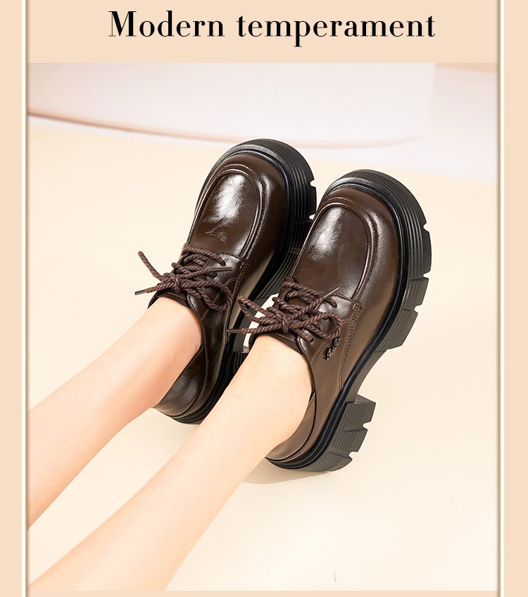 Mocasines de plataforma para mujer, recién llegados en 2025, tacón grueso, estilo universitario retro, planos británicos genuinos, primavera y otoño, talla pequeña_voghion.com
