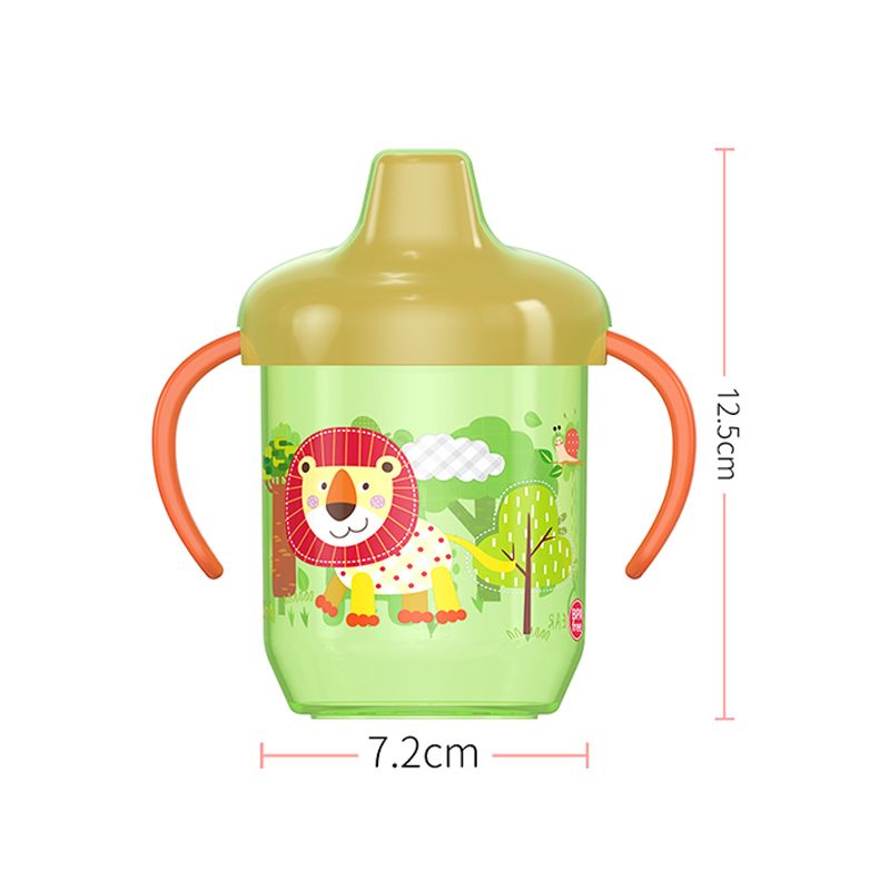 Schattige eendenbekbeker Baby leren drinkbeker met dubbele handgreep Flip deksel BPA-vrij lekvrij baby waterbekers fles met deksel_voghion.com