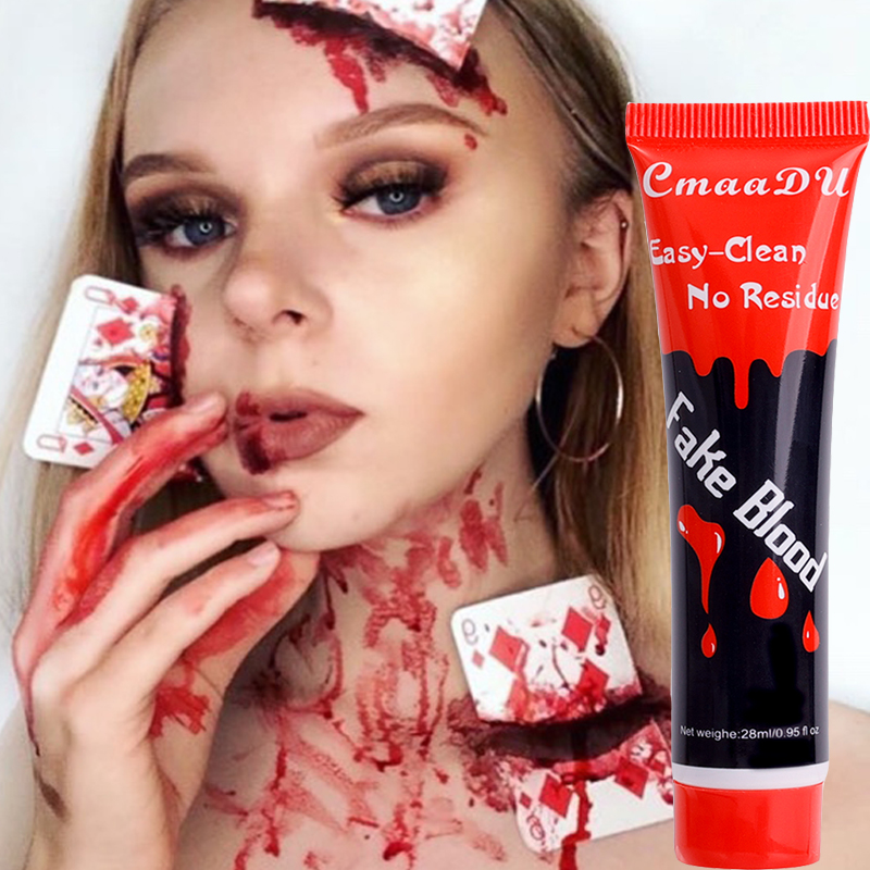 Halloween prawdziwa osoba sztuczna krew przerażające rany siniaki wampir zombie makijaż rekwizyty odgrywanie ról makijaż fant_voghion.com