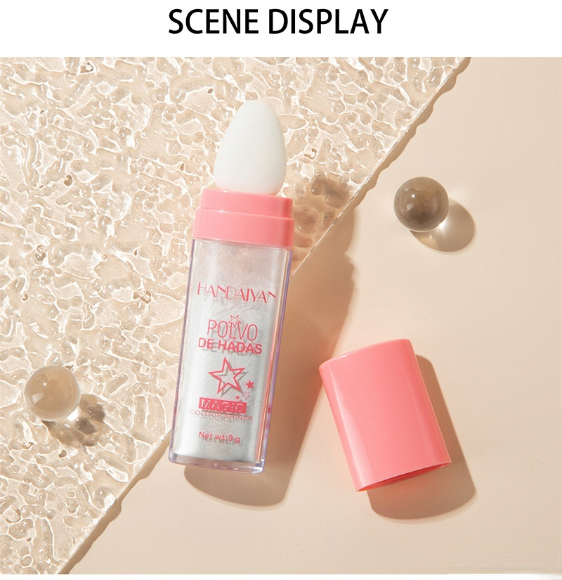 1pc Creative Diamond Highlighter Puder Gold Glitter Einfach zu bedienende Gesichtskontur Shimmer Illuminator Makeu_voghion.com