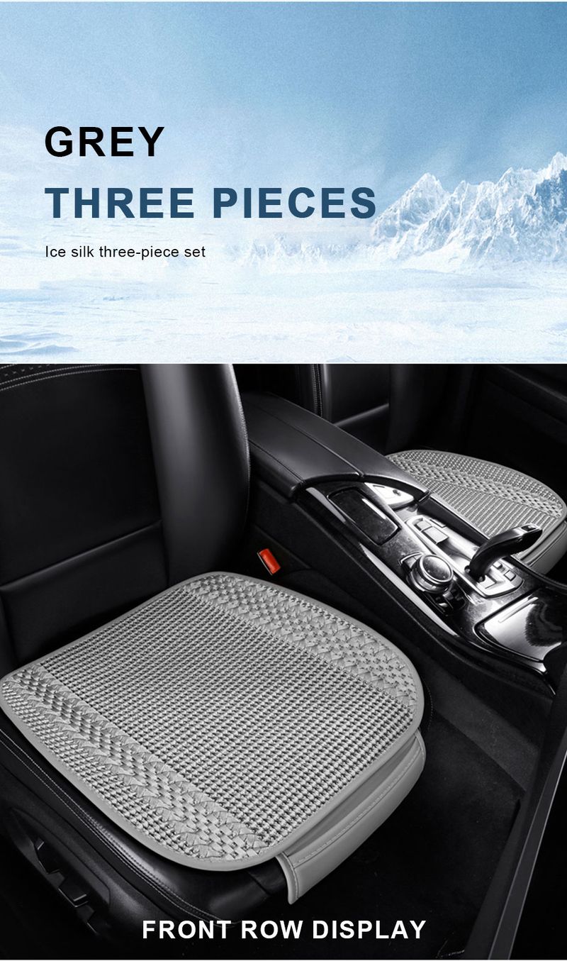 SEAMETAL Summer Cool Car Seat Covers Ice Silk Mat Cushion Protector Cover With Storage Pockets Breathable Anti-slip_voghion.com