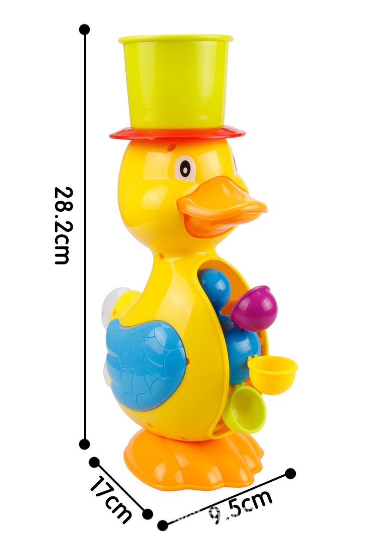 Kids Shower Bath Toys Cute Yellow Duck Waterwheel Toys Baby Faucet Bathing Water Spraying Tool Wheel Type Dabbling Toy_voghion.com