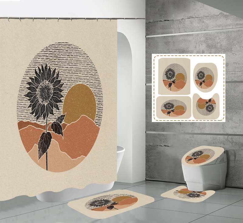 Nordic modern high-definition digital printing waterproof and anti fog polyester high-end hotel partition bathroom_voghion.com
