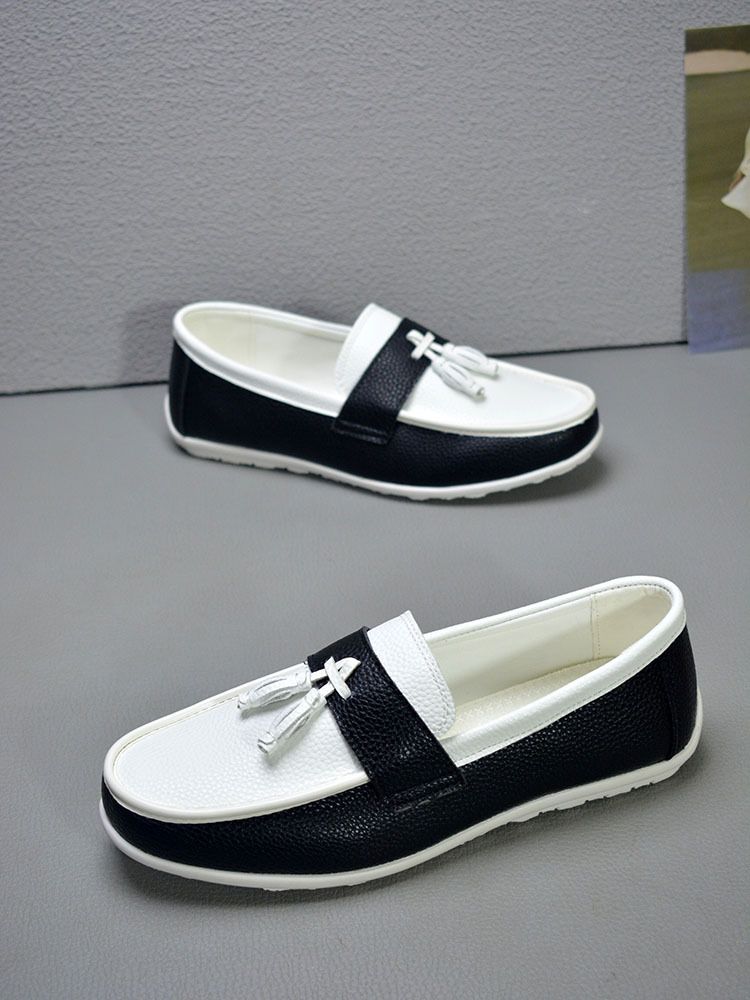 Trendy 2024 Autumn New Le Fu Men's Soft Soled Bean Trendy One Foot Casual Shoes_voghion.com
