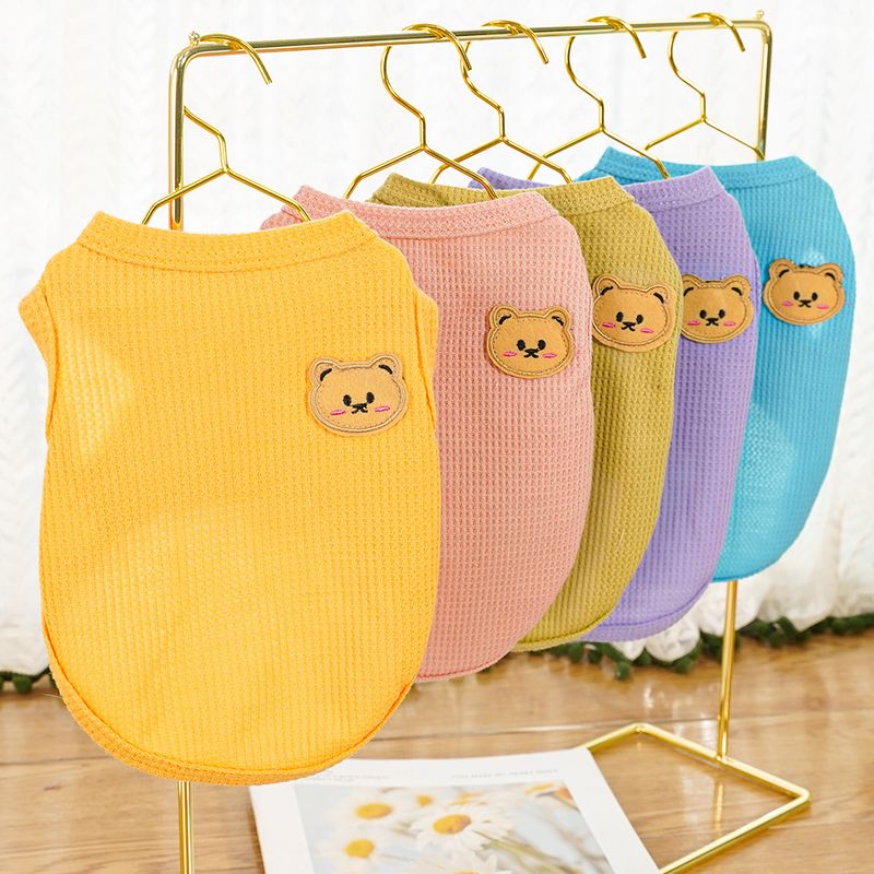 Haustierkleidung Waffelbär Sommerweste Teddy mittlere und kleine Hundekatze Hundekleidung Fabrik Großhandel_voghion.com