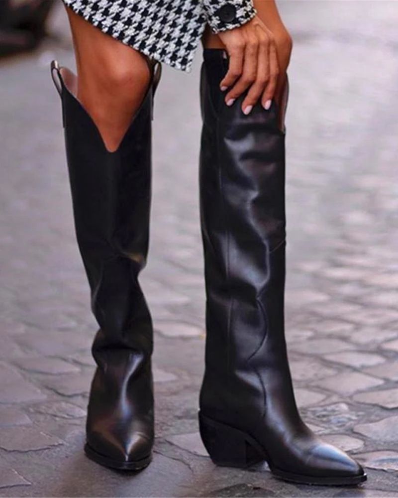 Fashion plus-size pointed over-the-knee boots for women_voghion.com