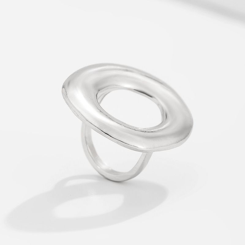 Hot sales Unusual unusual cutting geometrically smooth metal large French rings, new fashion, simple artificial rings_voghion.com