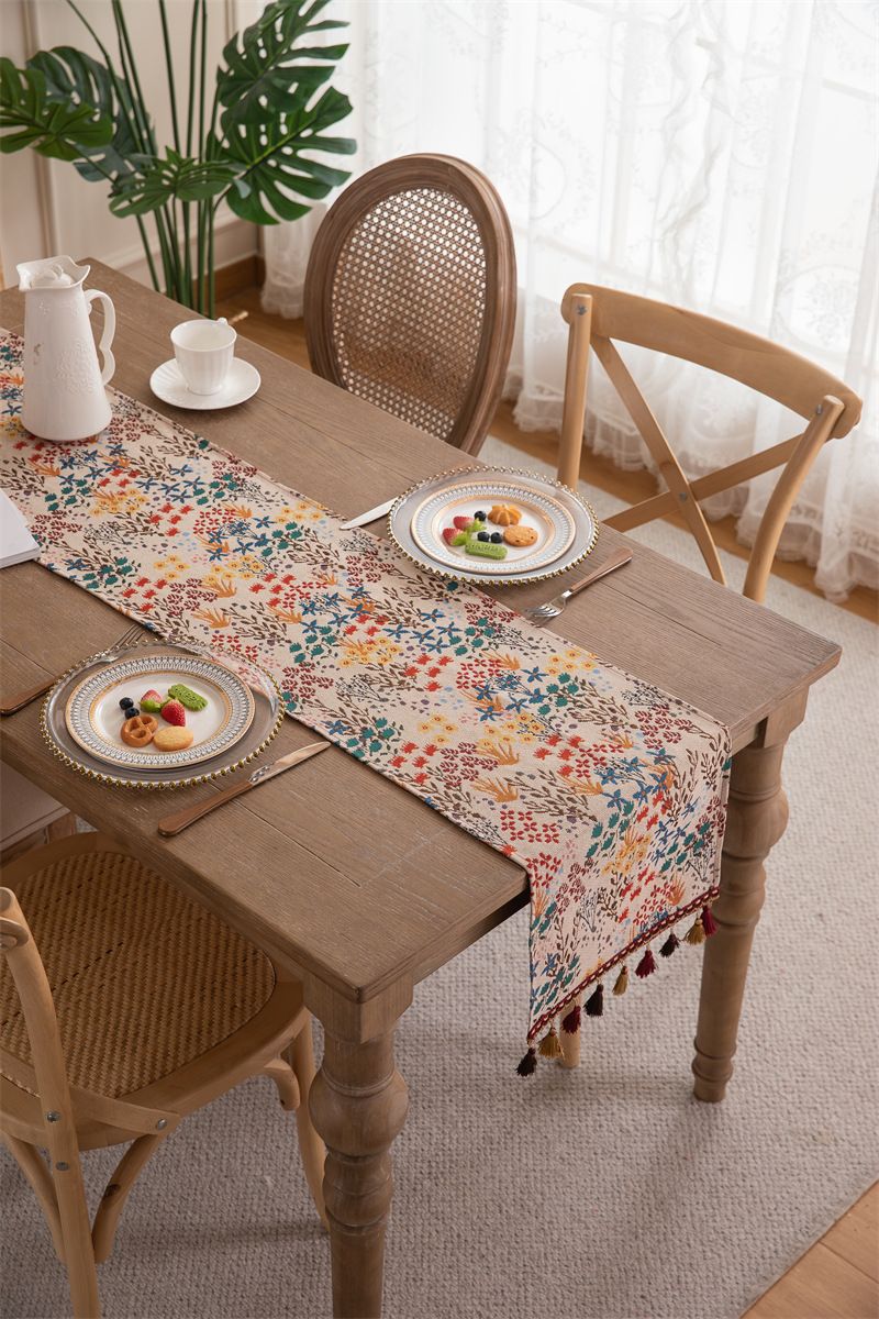 Nuovo copritavolo da caffè in stile americano con nappa in jacquard di poliestere, copriletto e copriletto_voghion.com