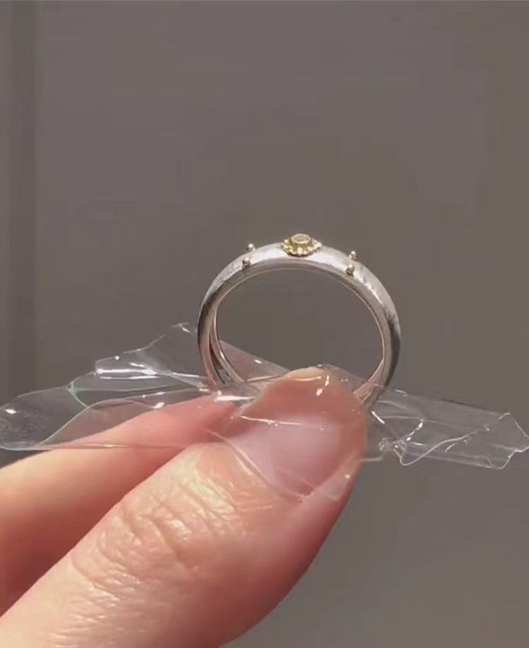 anello in argento sterling retrò in argento sterling spazzolato stile corte italiana anello mignolo con diamanti anello aperto a forma di fiore_voghion.com