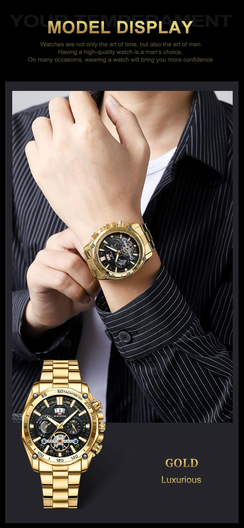 VA VA VOOM herreklokke Lysende moteklokke Herreklokke Tourbillon-klokke_voghion.com