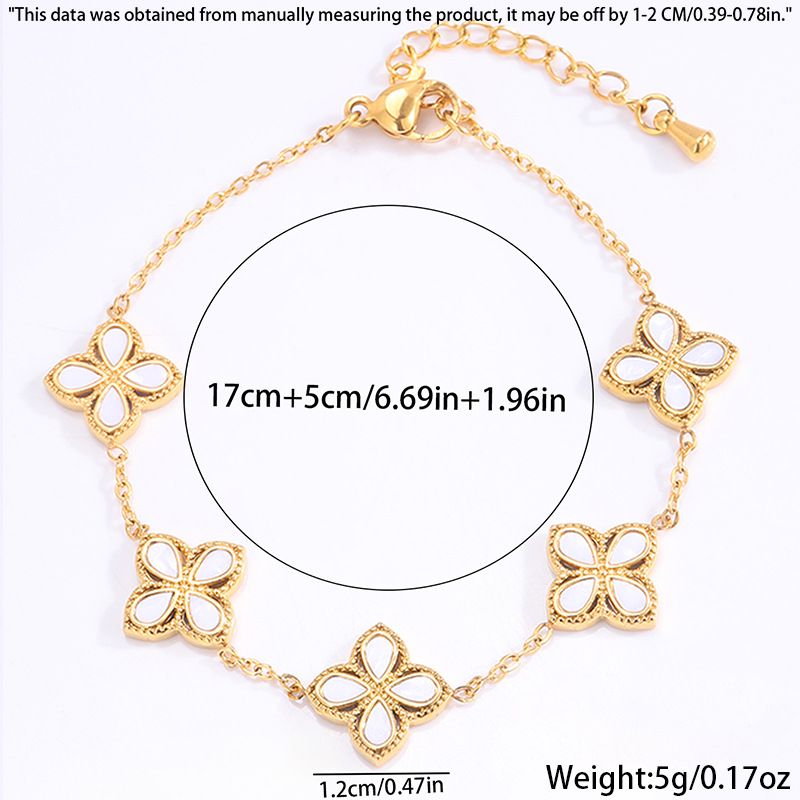 Diamantarmband Damenarmbänder Gold Titanstahlarmband Neue Mode Zirkon Glück für Frauen Hohe Version Nische Vierblättriges Kleeblattarmband Hell L_voghion.com