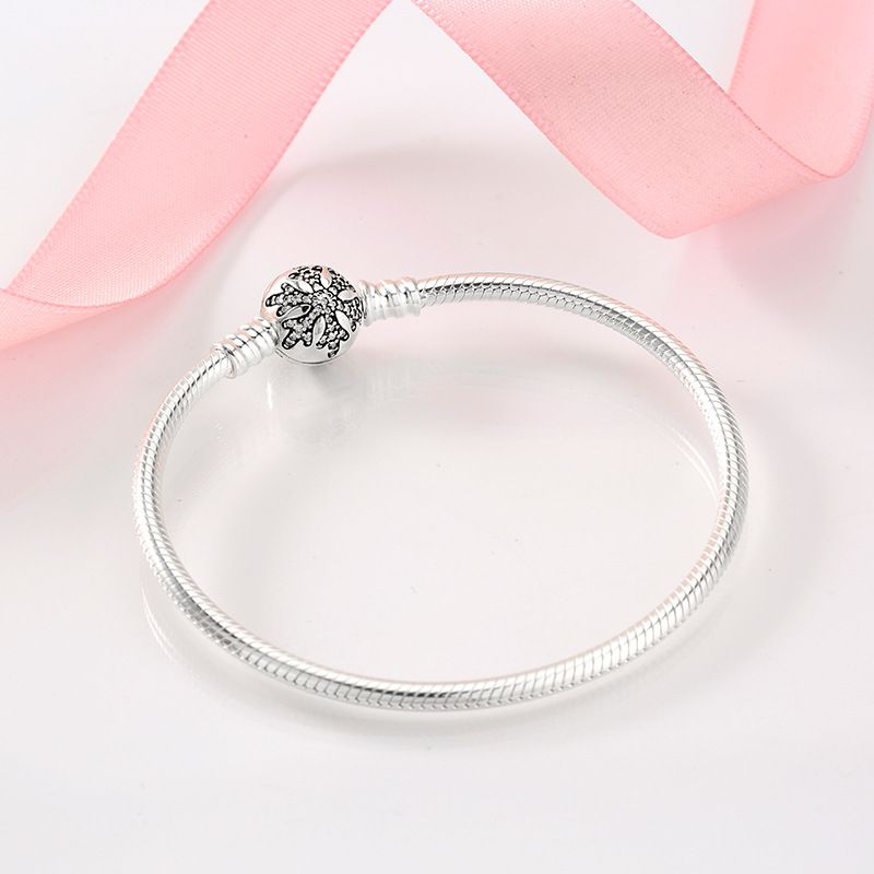 Gioielli da donna con perline, pendenti con varie fibbie, 3 mm, bracciale fai da te universale in argento Sterling S925, catena base a forma di serpente._voghion.com