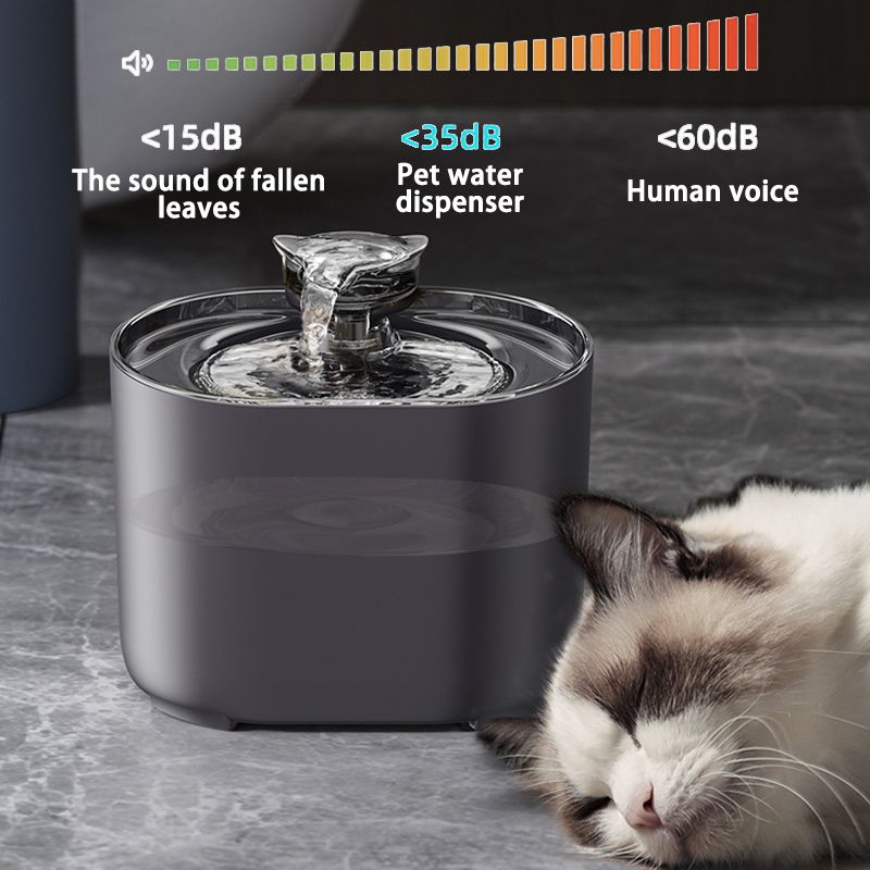 Fontaine à eau pour chats et chiens avec recirculation automatique et filtration, distributeur d'eau électrique USB silencieux, pompe à eau en forme d'oreille de chat._voghion.com