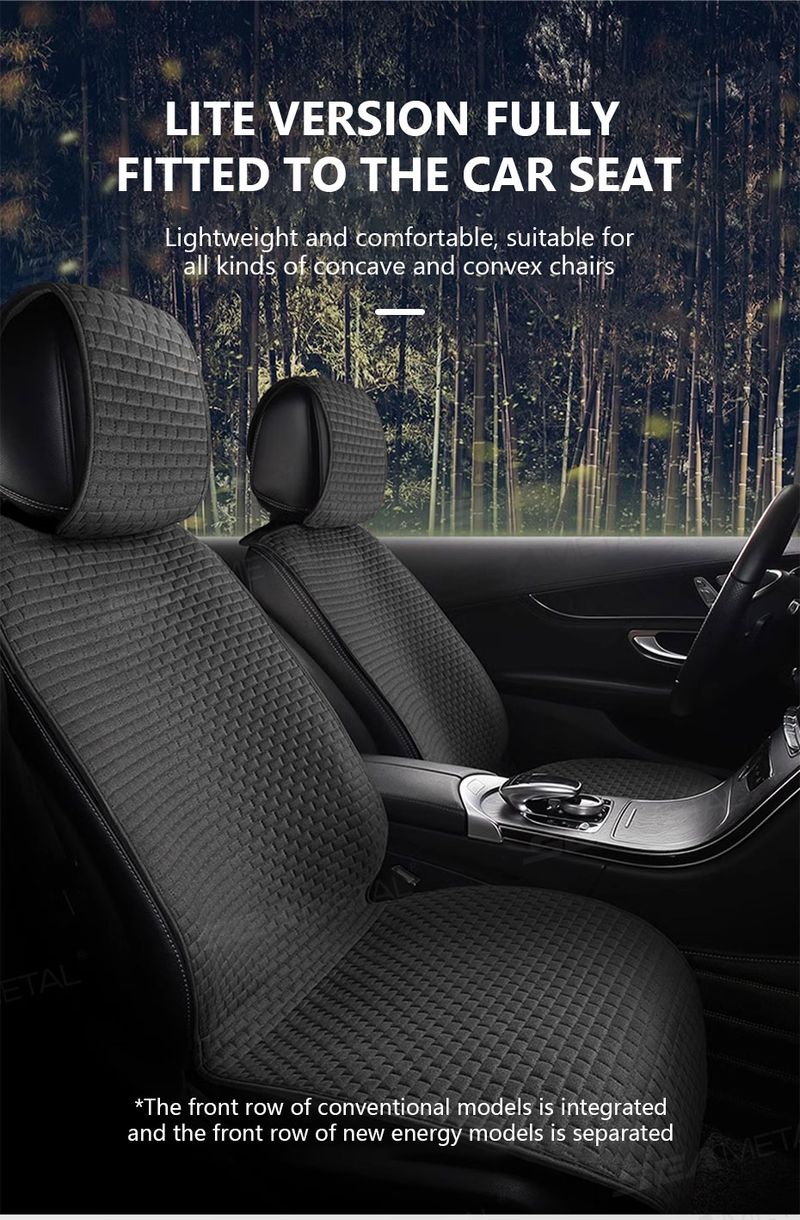 SEAMETAL Breathable Car Cover 100% Linen Cooling Cushion Wear-Resistant Sweat-Absorbing Seat Protector For Suv Sedan_voghion.com
