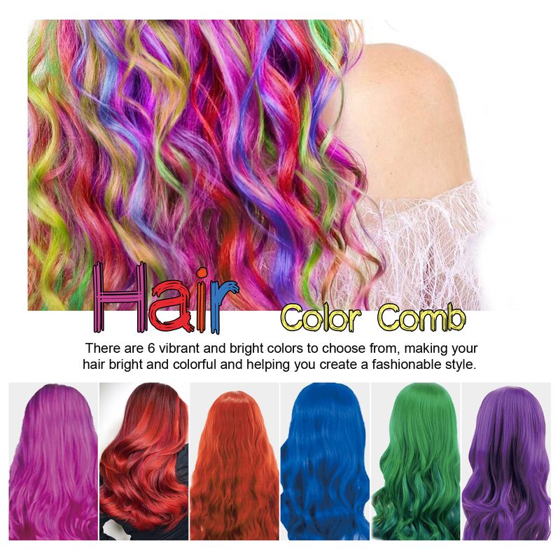 EELHOE Delicato temporaneo, capelli, nessun danno al cuoio capelluto, facile cambio di colore dei capelli, massaggio del cuoio capelluto pettine da parrucchiere_voghion.com