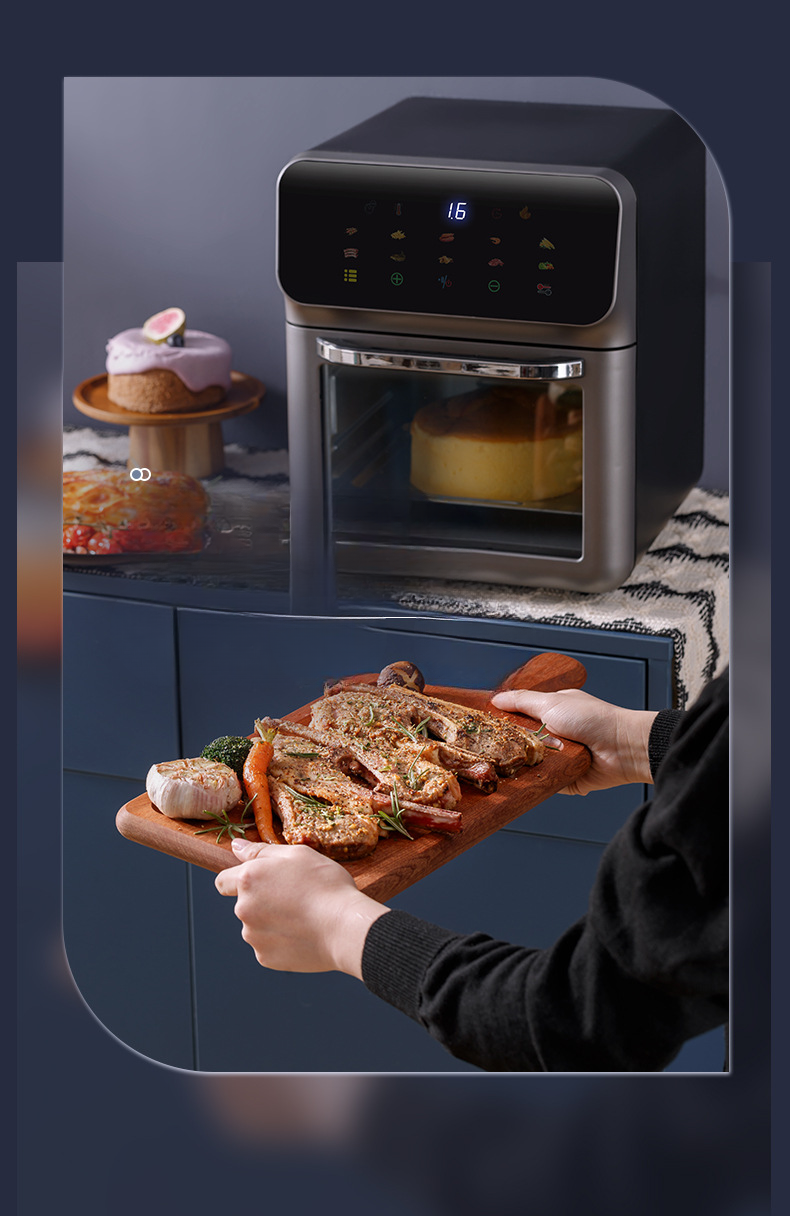 10L Μεγάλης Χωρητικότητας Air Visual Intelligent Πλήρως Αυτόματη Οικιακή Ηλεκτρική Φριτέζα, Πολυλειτουργική, Πολυστρωματική, Χωρίς Λάδι_voghion.com