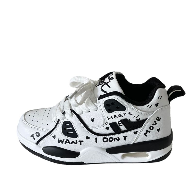 2025 Nuove scarpe da basket con cuscino in stile graffiti, modello coppia, scarpe da jogging unisex per studenti_voghion.com