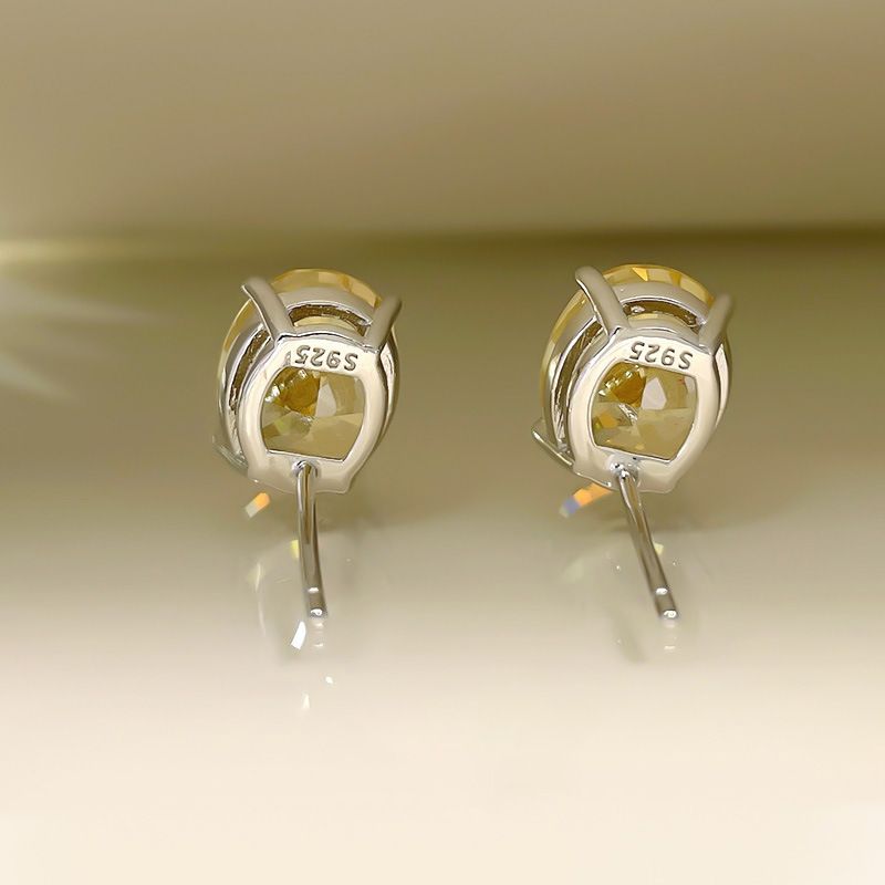 Damessieraden S925 Sterling Zilveren Oorbellen Verguld Zirkonia Optionele Kleur Damesoorbellen Licht Luxe En Veelzijdig Niche Design Oorbellen_voghion.com