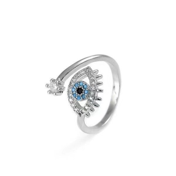 Lucky Turkish Blue Evil Eye Rings For Women Open Adjustable Stainless Steel Ring 2025 Trend Wedding Band Couple Jewelry Gifts_voghion.com
